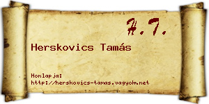 Herskovics Tamás névjegykártya