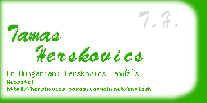 tamas herskovics business card
